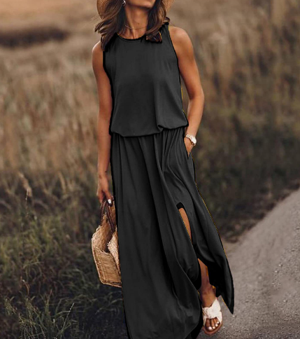 Juliana – Einfarbiges, Lockeres, Elegantes Freizeitkleid Für Damen