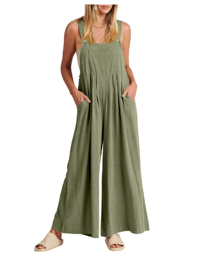 Sofi - Schlichter, ärmelloser Jumpsuit mit einfarbigem Muster