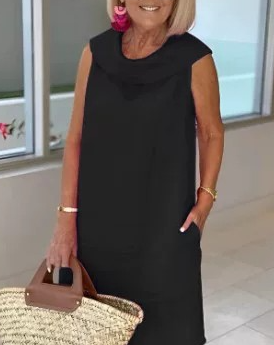 Julie – Einfarbiges Pulloverkleid Mit Lockerer Passform Aus Baumwolle Und