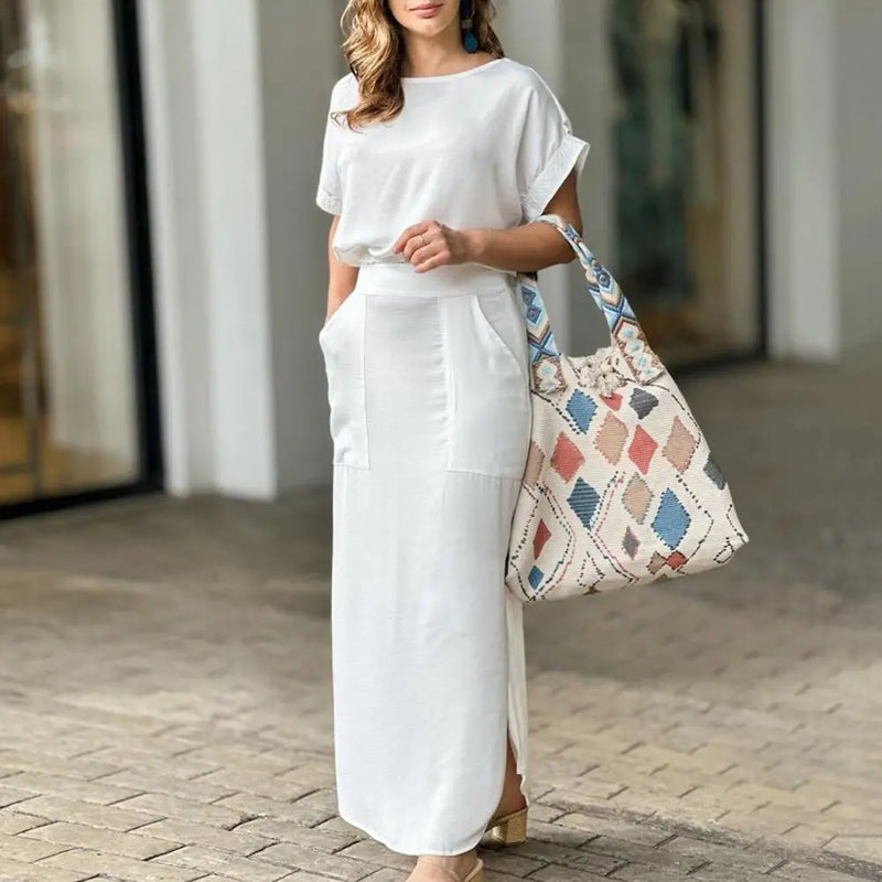Elegantes Maxirock und Crop-Top-Set für Mädchen