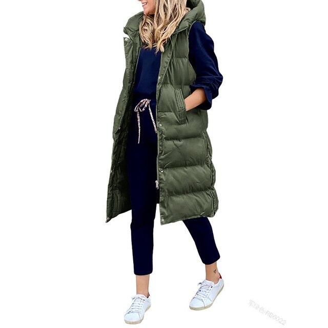 Lena - Stylische und warme lange Puffweste