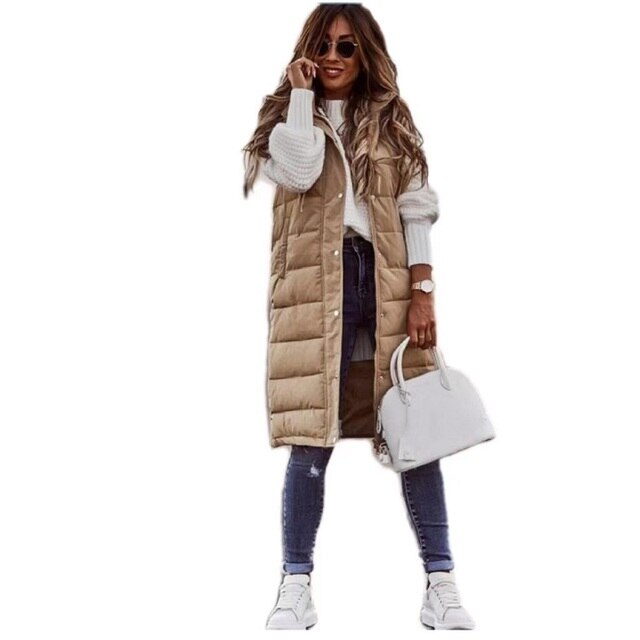 Lena - Stylische und warme lange Puffweste