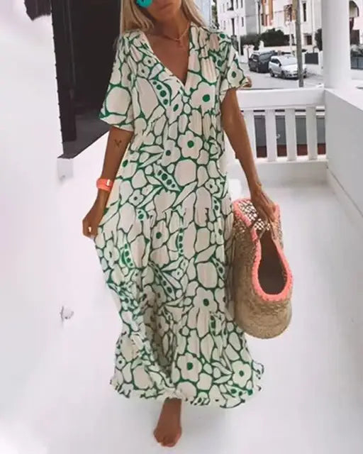 Warmes geblümtes Sommerkleid für dich