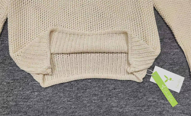 Anni - Unifarbener langärmeliger Pullover