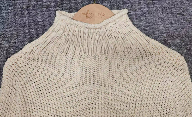Anni - Unifarbener langärmeliger Pullover