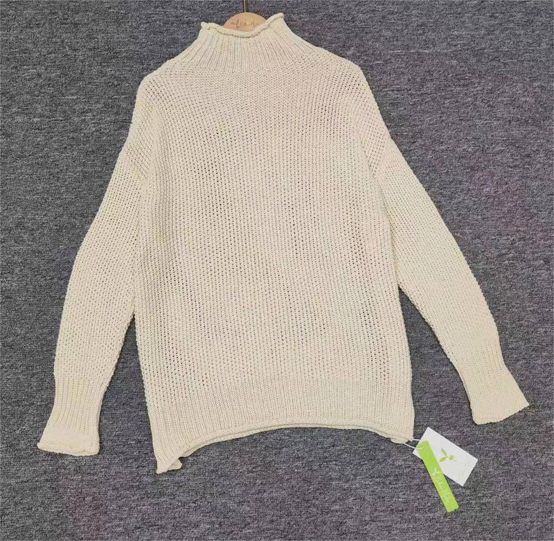 Anni - Unifarbener langärmeliger Pullover