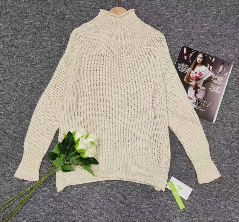 Anni - Unifarbener langärmeliger Pullover