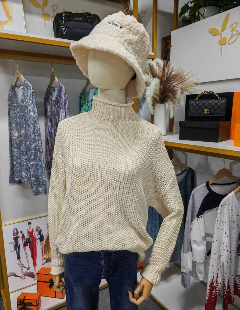 Anni - Unifarbener langärmeliger Pullover