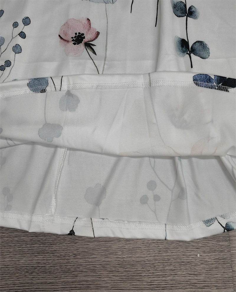 Lisa - Twofer Weißes geblümtes Midikleid