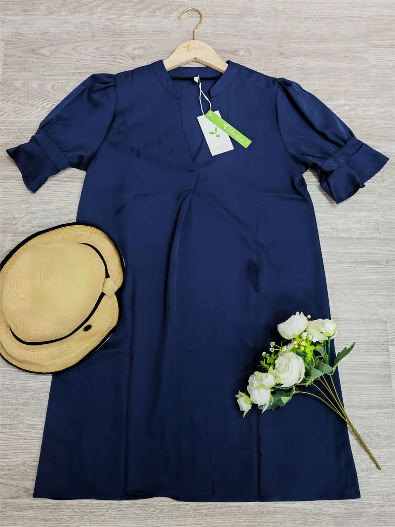 Ida - Einzigartiges monochromes Minikleid mit halben Ärmeln