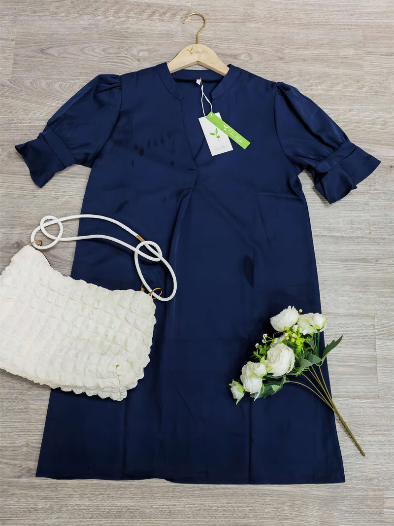 Ida - Einzigartiges monochromes Minikleid mit halben Ärmeln