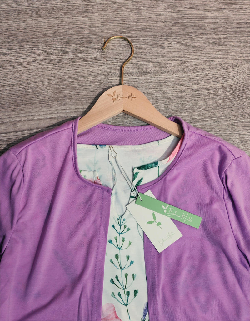 Marlies - Twofer Weißes Midikleid mit Blumenmuster in Rosa