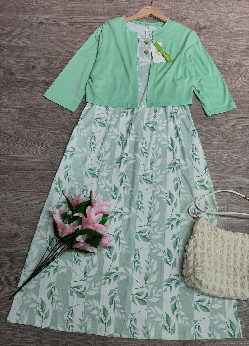Hildegard - Grünes Midikleid mit Seitentaschen