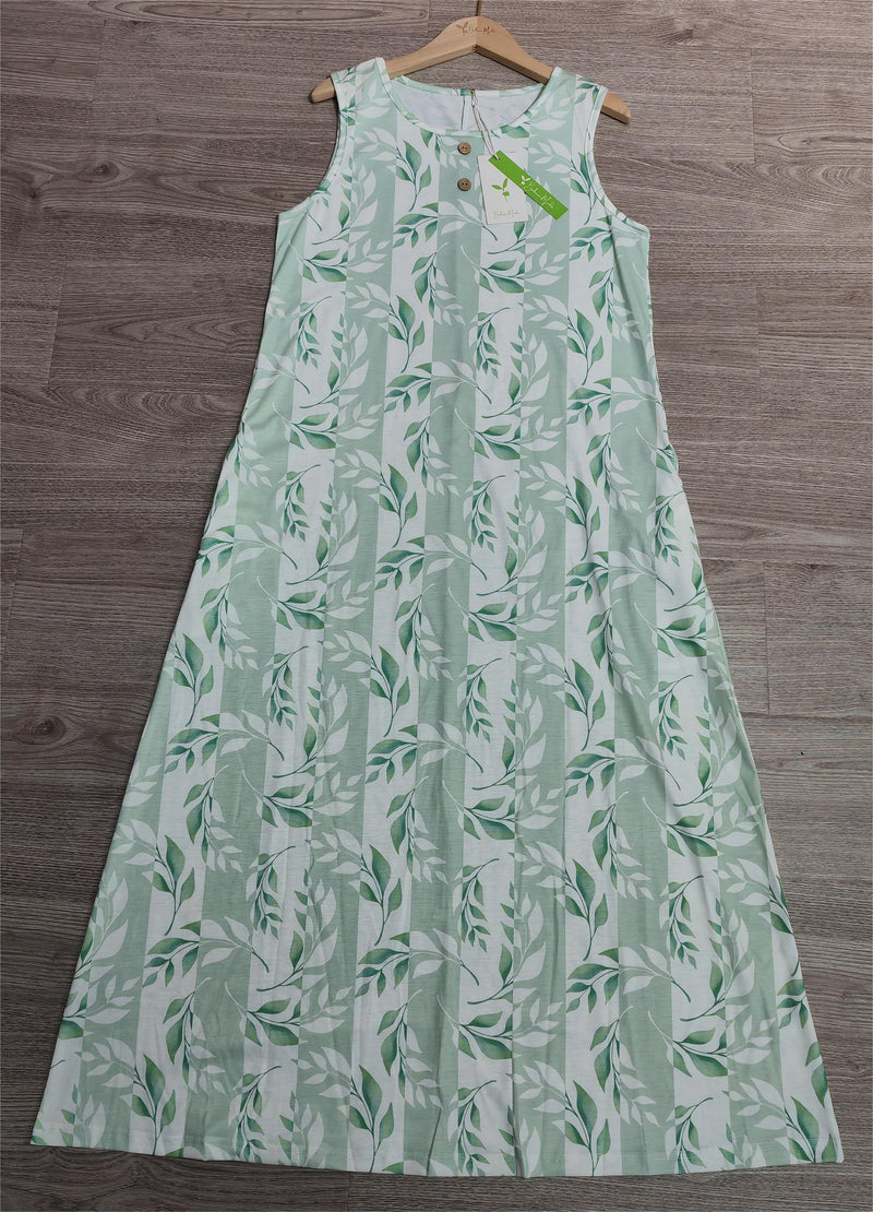 Hildegard - Grünes Midikleid mit Seitentaschen
