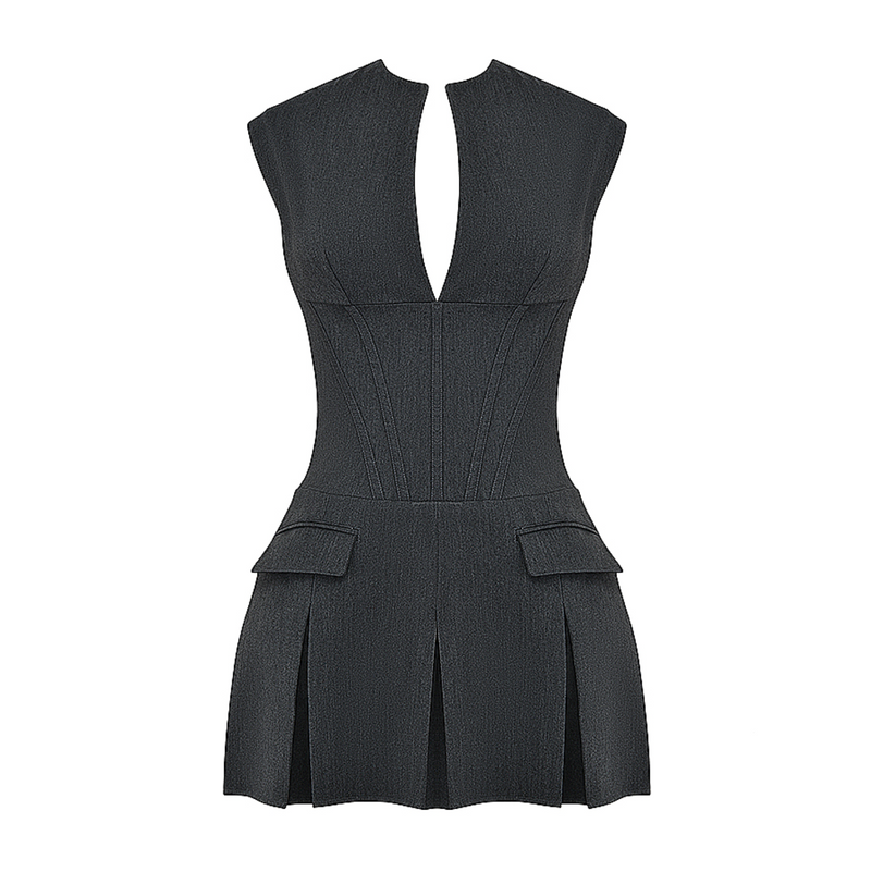 Elegantes Heidi -Minikleid Mit Korsett Und Faltenrock