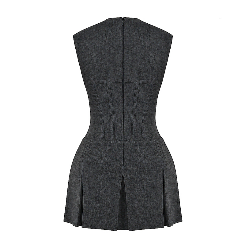 Elegantes Heidi -Minikleid Mit Korsett Und Faltenrock