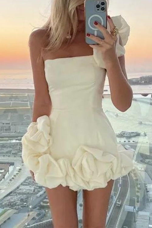 Elegantes Heidi -Rosiedress Ein Schulter Kleid