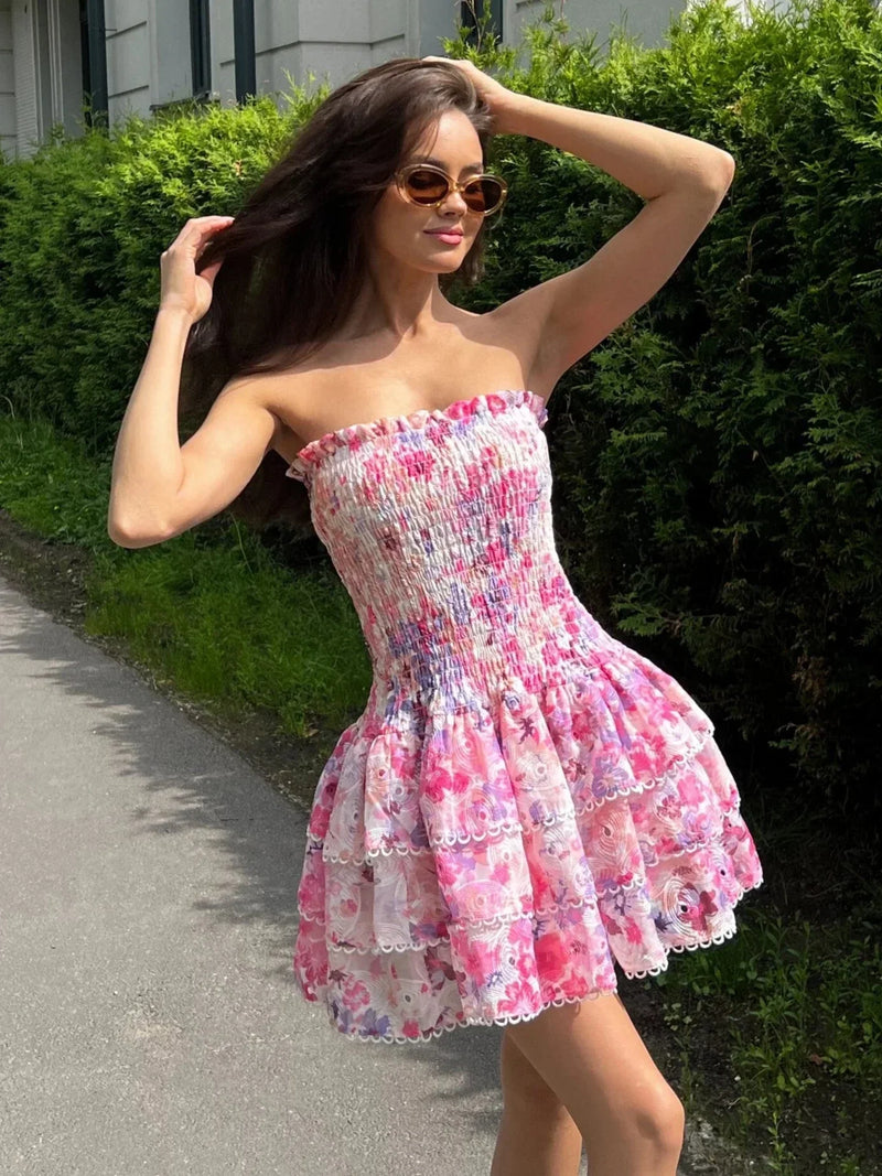Midikleid Mit Rüschen Für Frauen