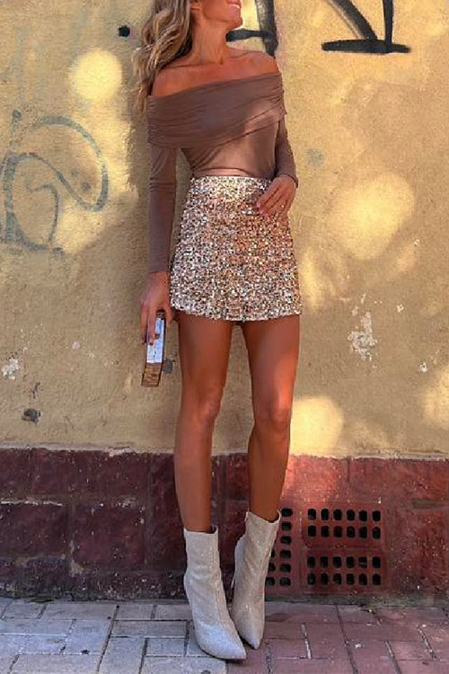Eleganter Heidi -Rosiedress Pailletten Mini Party Rock