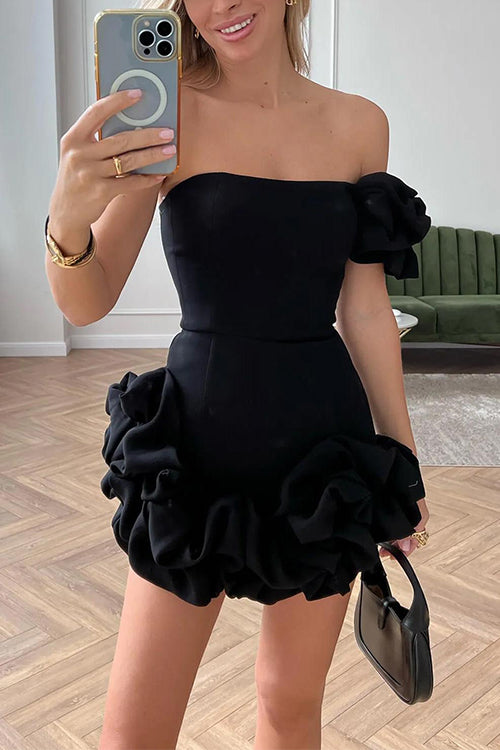 Elegantes Heidi -Rosiedress Ein Schulter Kleid