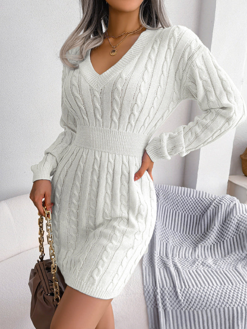 Heidi -Schickes Warmes Herbst Mini Kleid für Frauen