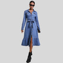 Kuscheliges | Jeans-Midikleid mit Hemdblusenschnitt für dich