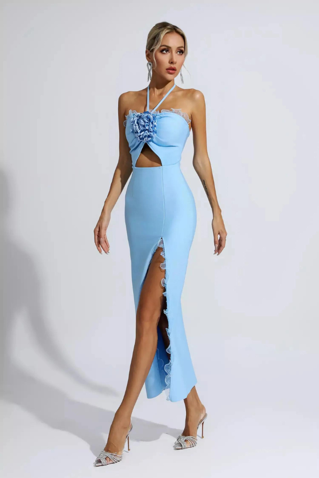 Helga - Blumendruck elegant MaxiKleid