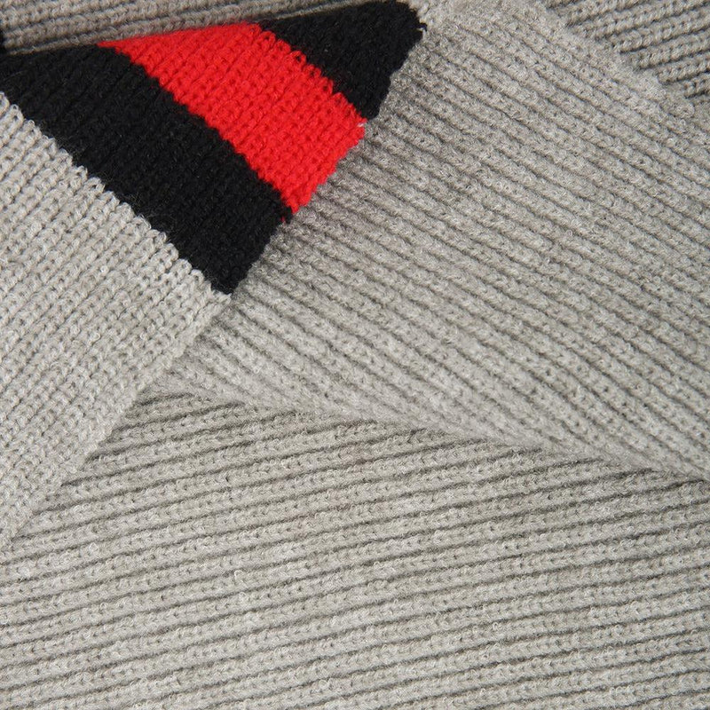 Escobar – Grauer Dolman-Pullover mit roten Streifen