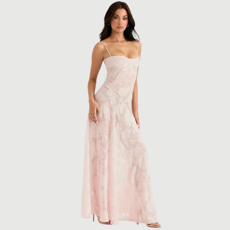 Zartrosa Elegantes Spitzenkleid für Mädchen