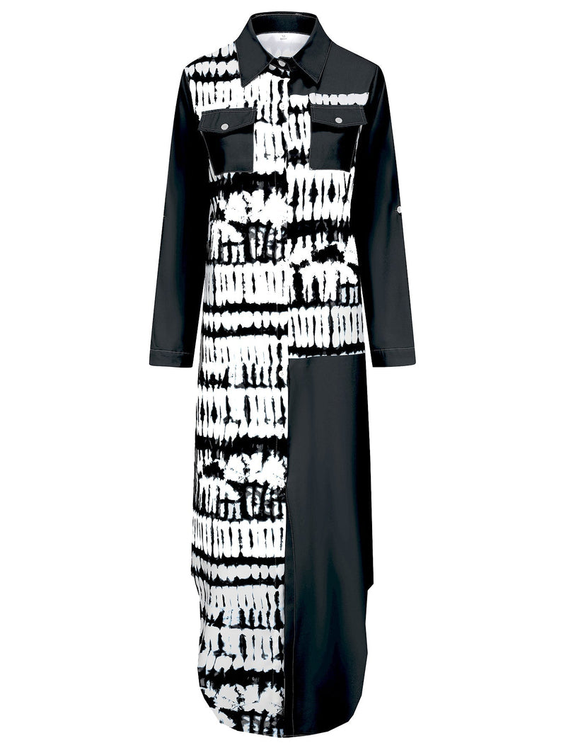 Weiches | Kleid mit Kragen und langen Ärmeln in Schwarz für dich