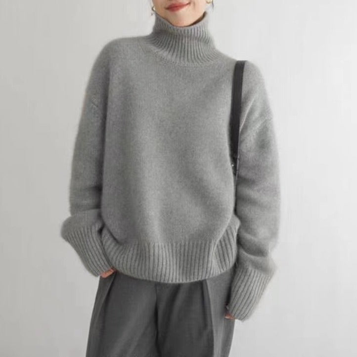 Tanya - Klassische und luxuriöse Wollpullover mit hohem Kragen