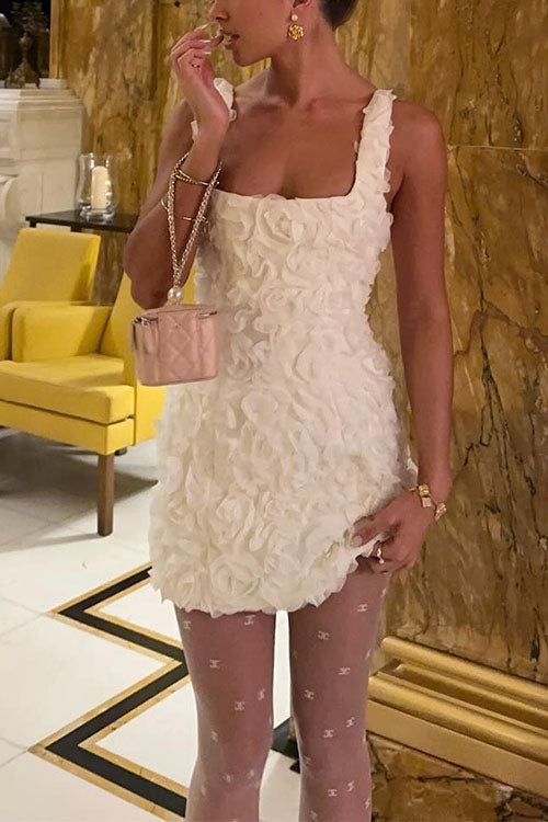Elegantes Heidi -Rosiedress Ärmelloses Mini Kleid