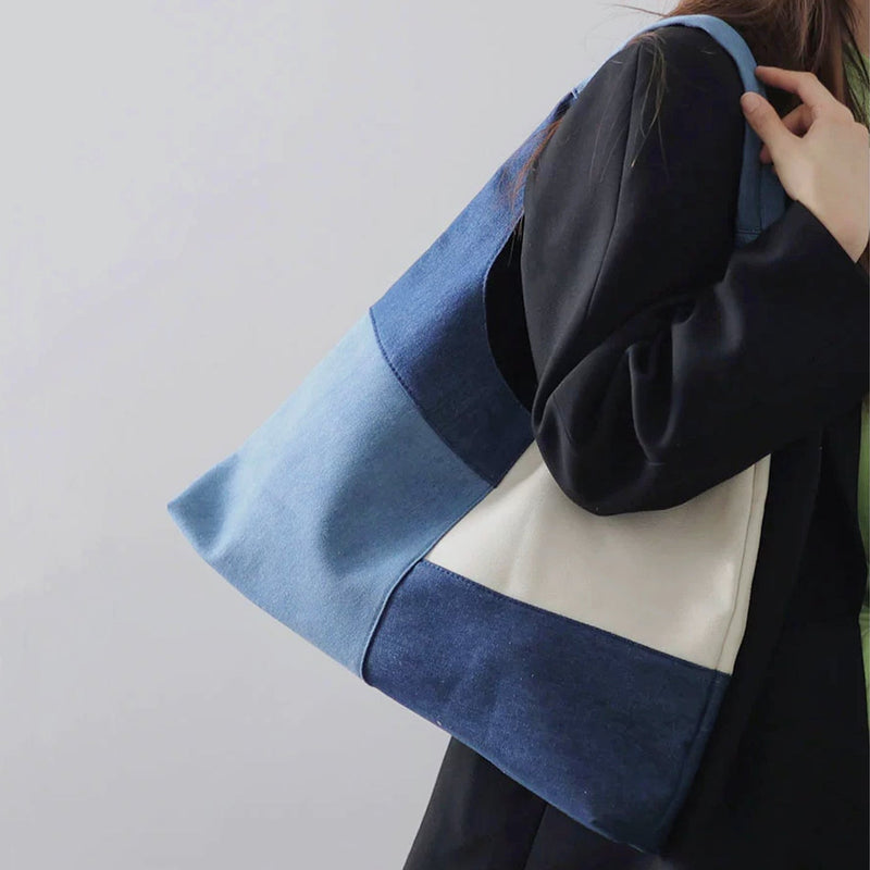 Patchwork Denim Einkaufstasche