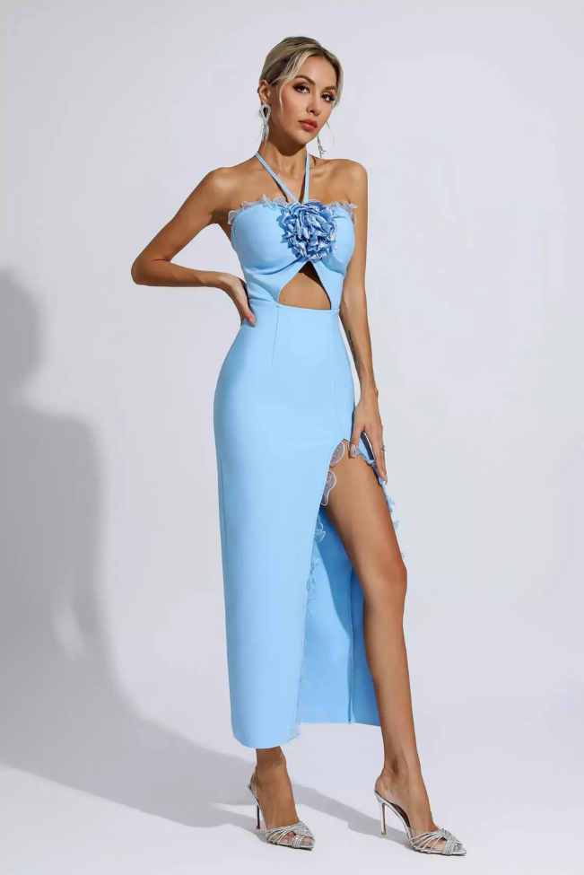 Helga - Blumendruck elegant MaxiKleid