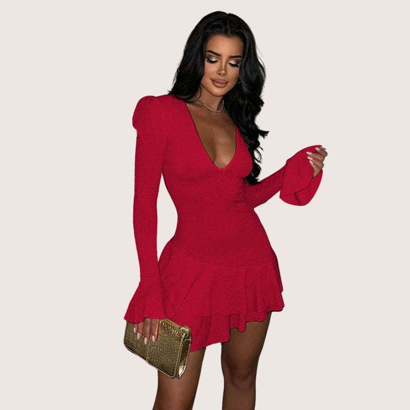 Elegantes Heidi -Minikleid mit Rüschen für Damen