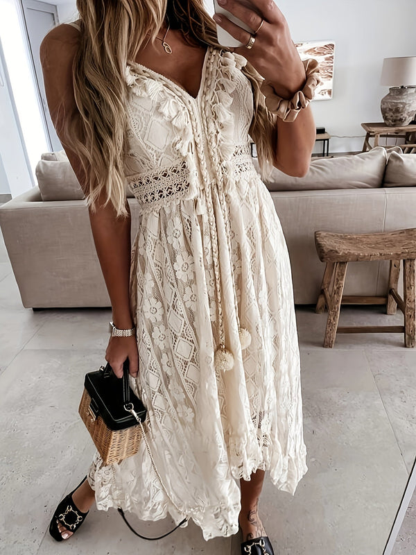 Elegantes V-Ausschnitt Maxikleid Damen für den Sommer