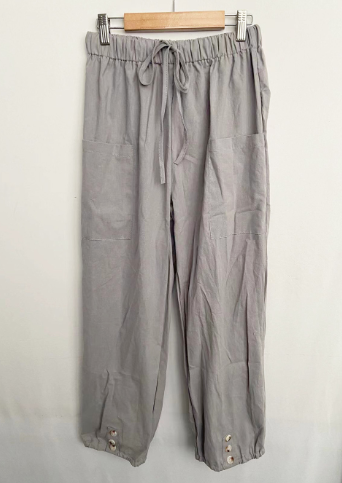 Elegante Hochtaillierte Hose aus Baumwolle und