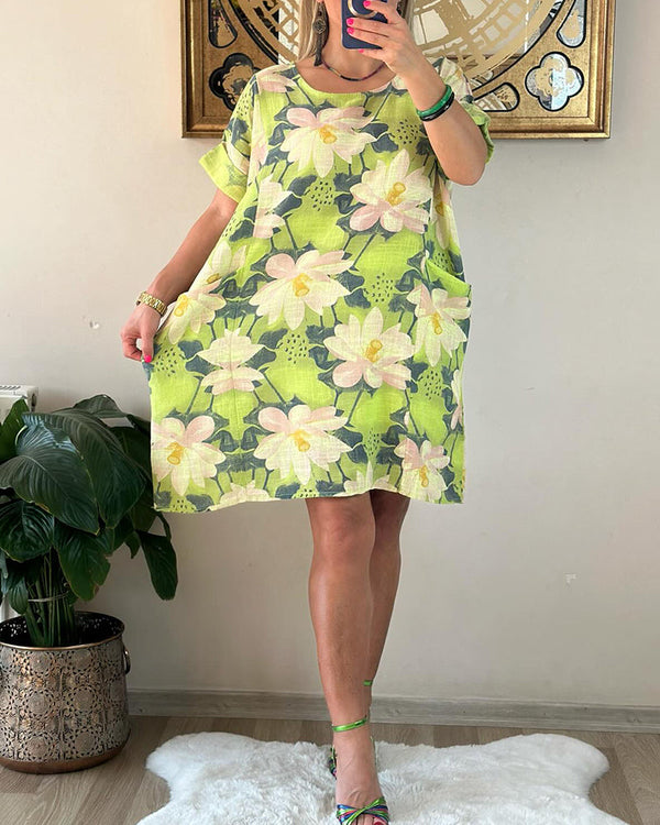 Kuscheliges | Rundhals Blumenkleid für dich