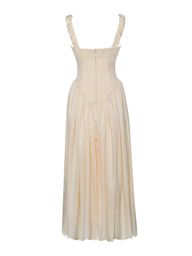 Elegantes Satin Korsett Maxikleid für besondere Anlässe