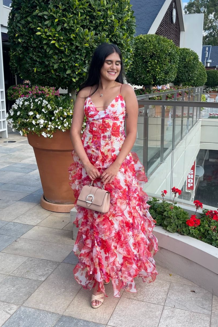 Elegantes Maxikleid Mit Blumenmuster Für Frauen