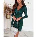 Elegantes Glitzer Mini Kleid für Frauen im Heidi Stil