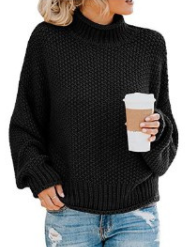 Anni - Unifarbener langärmeliger Pullover