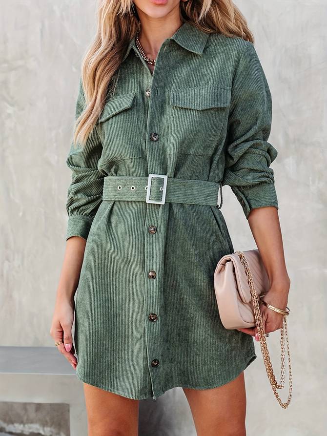 Elegantes Heidi -Corduroy Mini Kleid für Damen