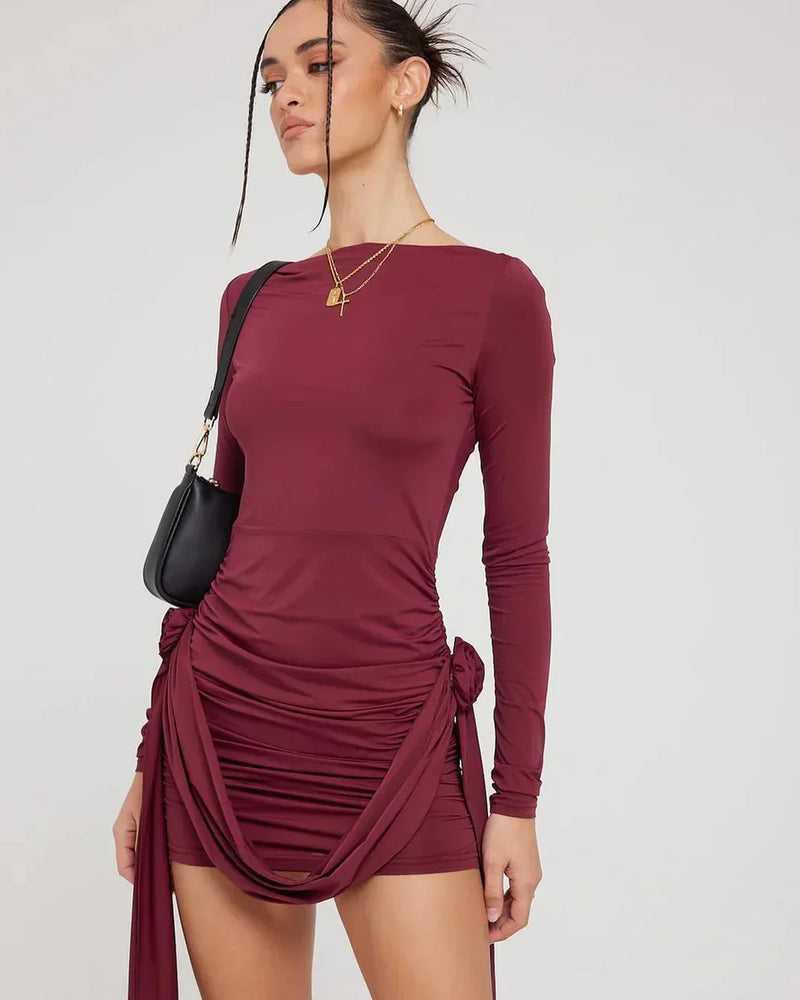 Elegantes Heidi Minikleid Mit Bootsausschnitt