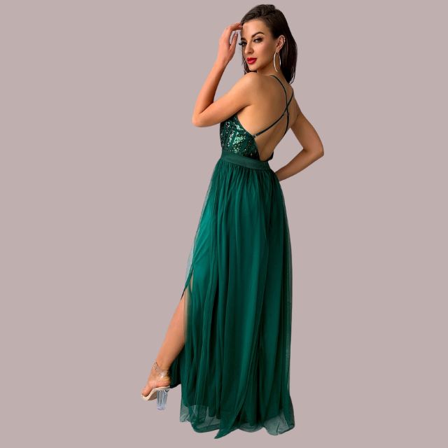 Elegantes Rückenfreies Kleid mit Pailletten