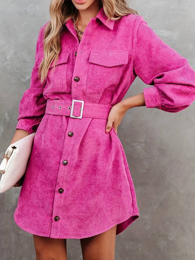 Elegantes Heidi -Corduroy Mini Kleid für Damen
