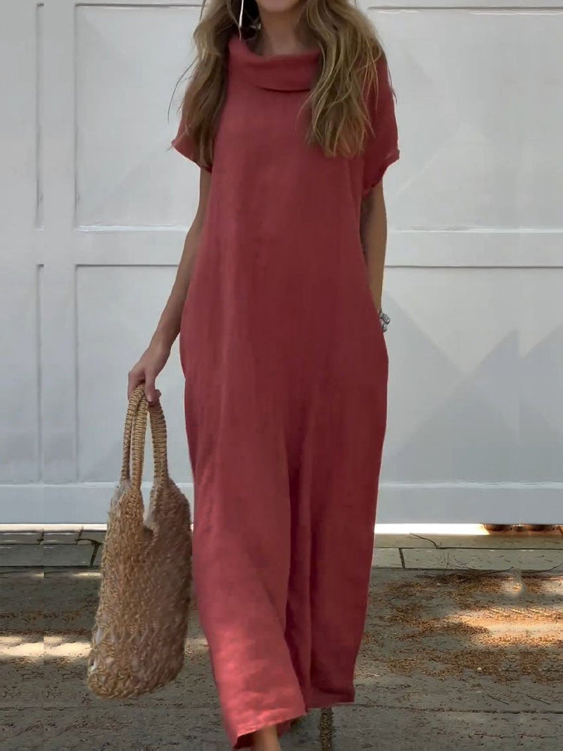 kleid mit Kragen und Taschen – Bequem und stilvoll