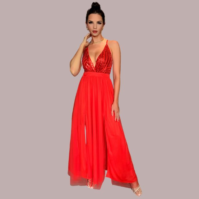 Elegantes Rückenfreies Kleid mit Pailletten