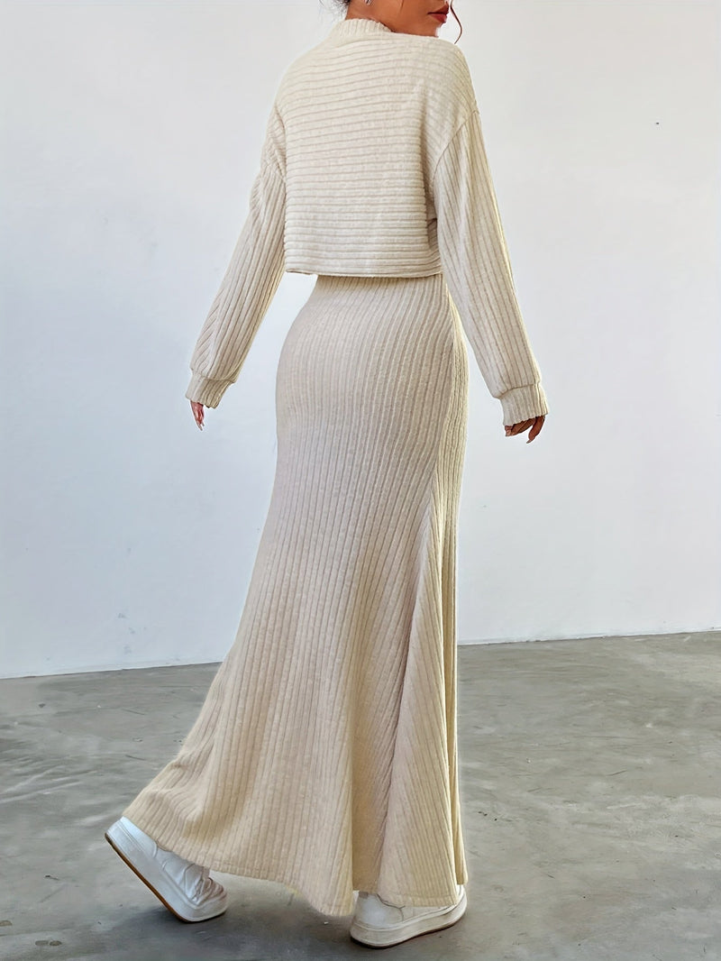 Elegantes Maxi Kleid und Top Set für Frauen