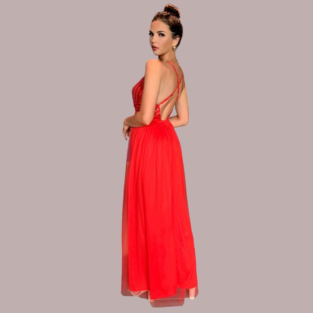 Elegantes Rückenfreies Kleid mit Pailletten